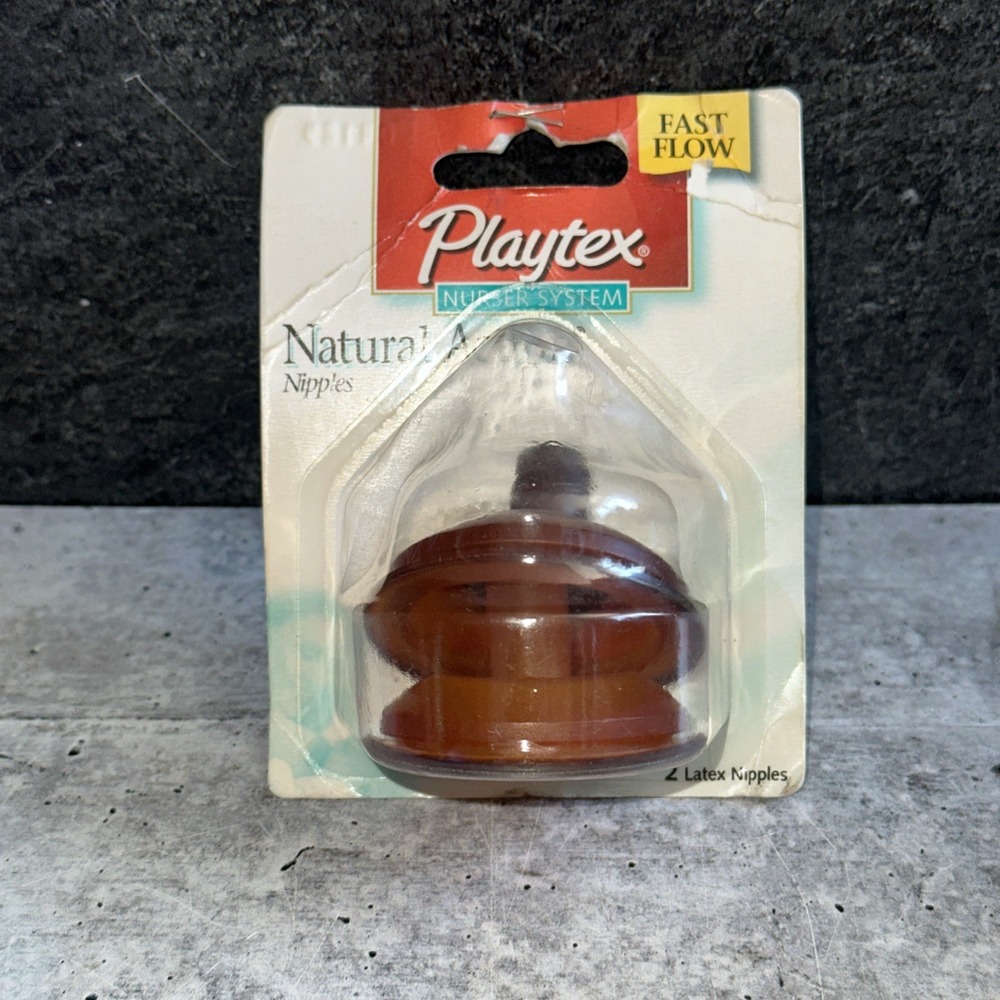 Vintage Playtex Natural Action Flat Top Latex Baby Bottle Nipples Fast Flow  (k)